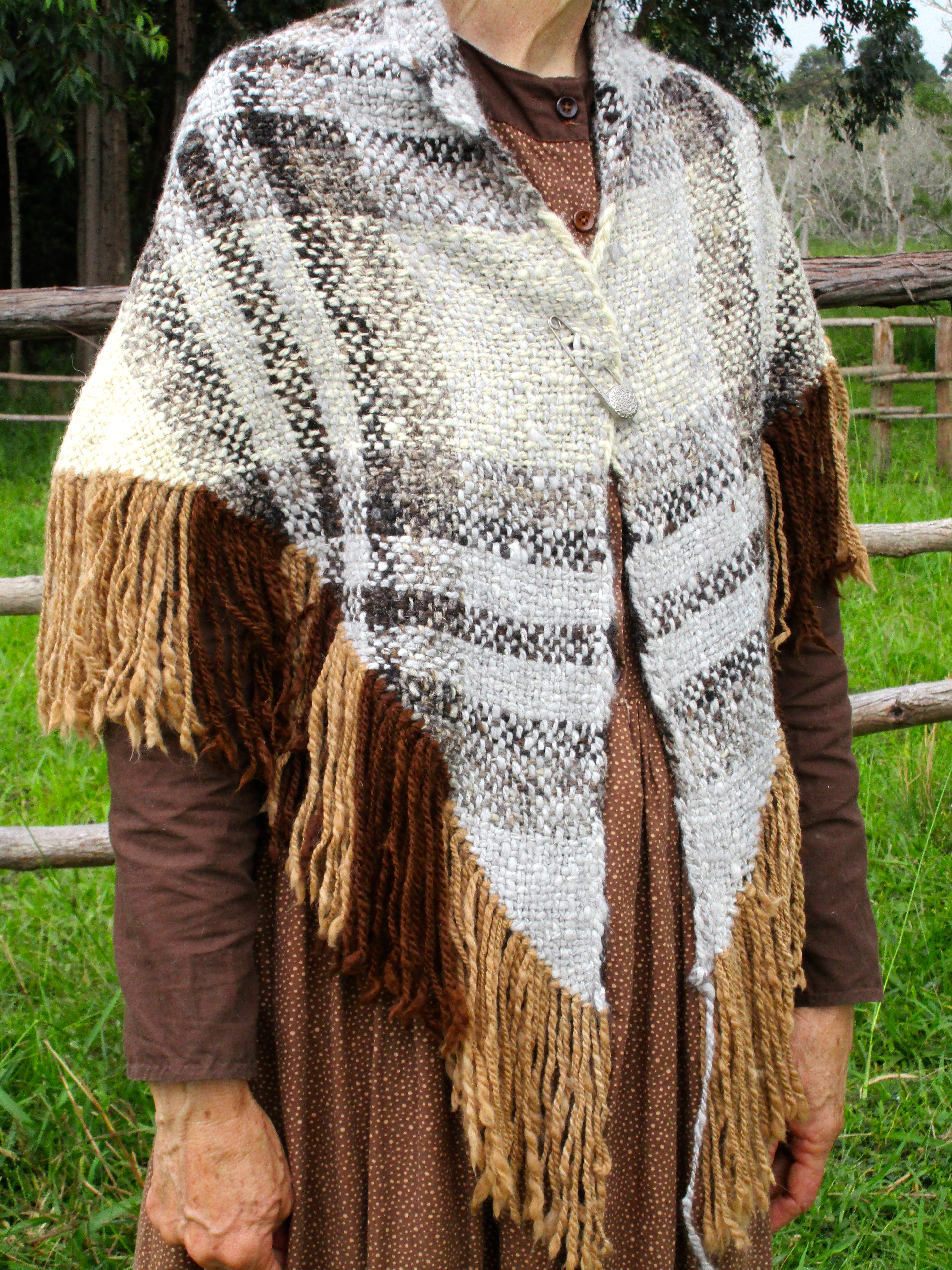 Alpaca fringed shawl